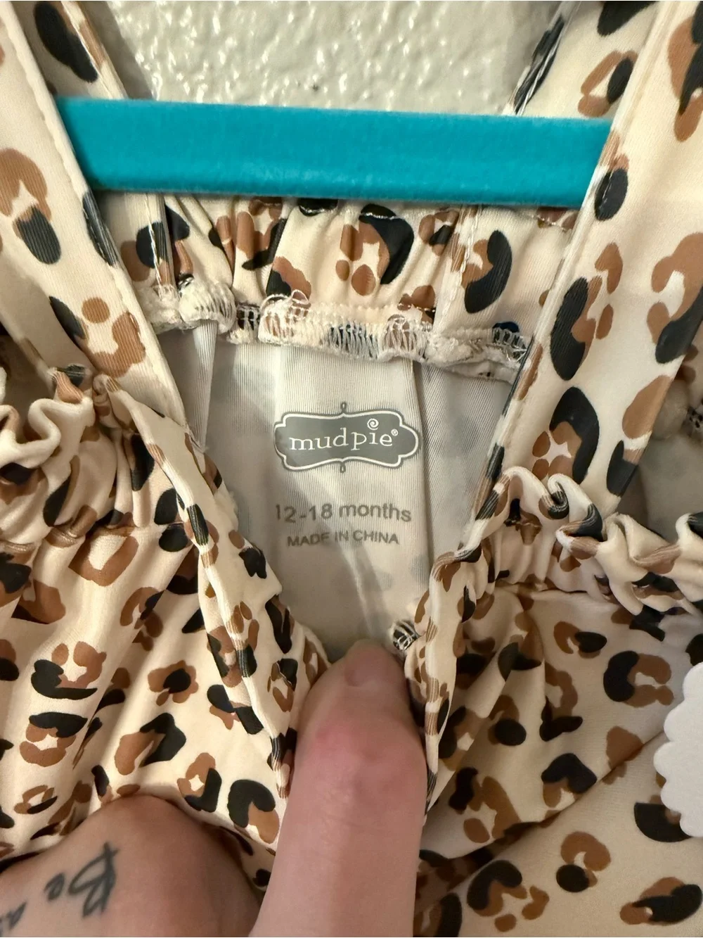 Mud Pie Kids Leopard-Print One-Piece Swimsuit - Cream, Brown, Black